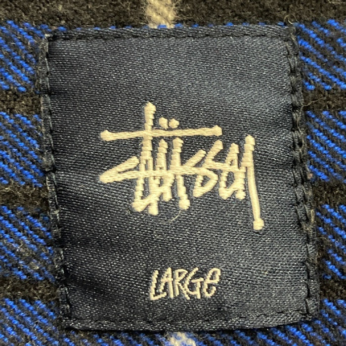 STUSSY ステューシー ネルシャツ チェック柄 ブルー sizeL 瑞穂店