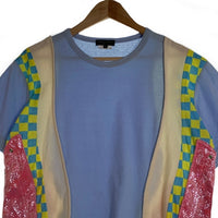 COMME des GARCONS HOMME PLUS コムデギャルソンオムプリュス 18SS 異素材 切替カットソー Tシャツ ブルー PA-T019 AD2017 Size M 福生店