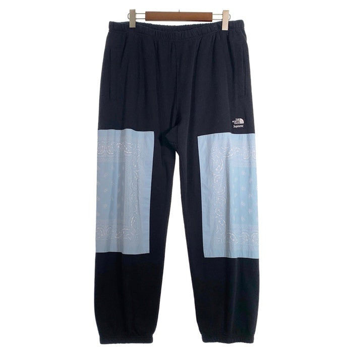 SUPREME シュプリーム THE NORTH FACE ノースフェイス 22SS TREKKING BANDANA SWEATPANT ノースフェイス トレッキング バンダナ スウェットパンツ ブラック NB02210I Size XL 福生店