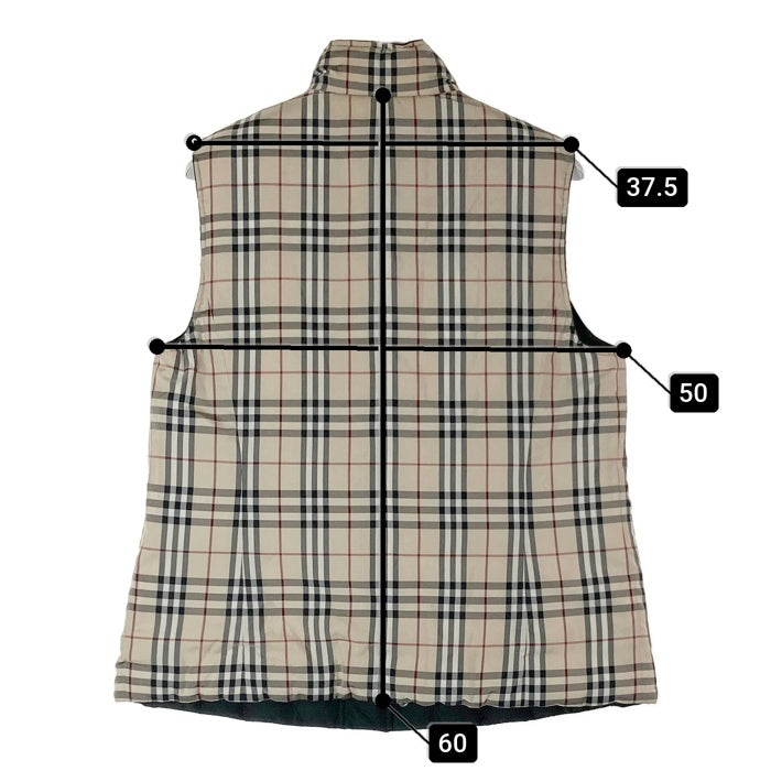BURBERRY LONDON バーバリーロンドン リバーシブル ノバチェック 裏地キルティング ダウンベスト ベージュ size9 瑞穂店
