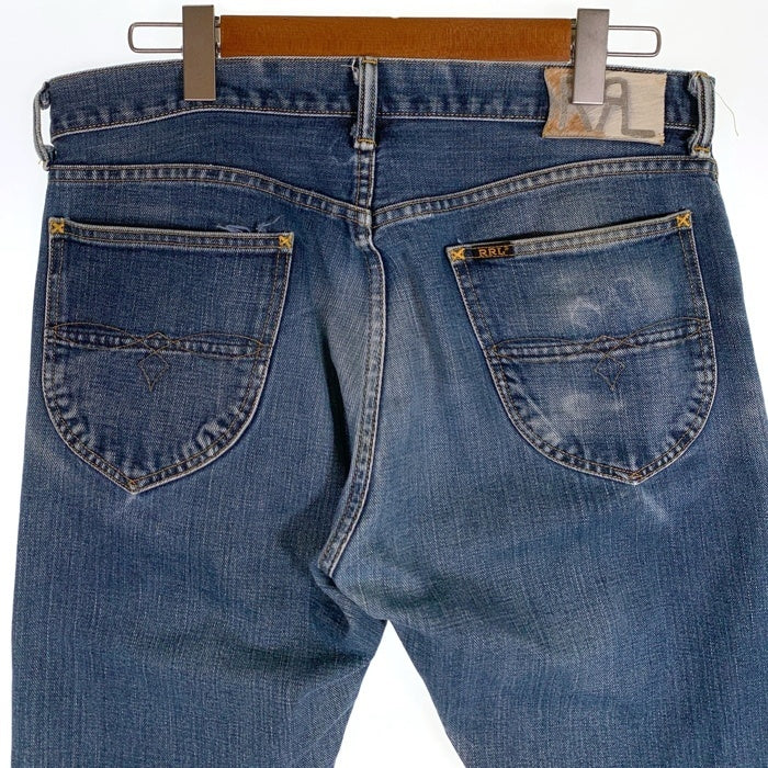 DOUBLE RL ダブルアールエル RALPH LAUREN ラルフローレン HIGH SLIM JAPAN WOVEN SELVEDGE DENIM デニムパンツ ライトブルー 782710732001 USA製 Size 33 × 32 福生店