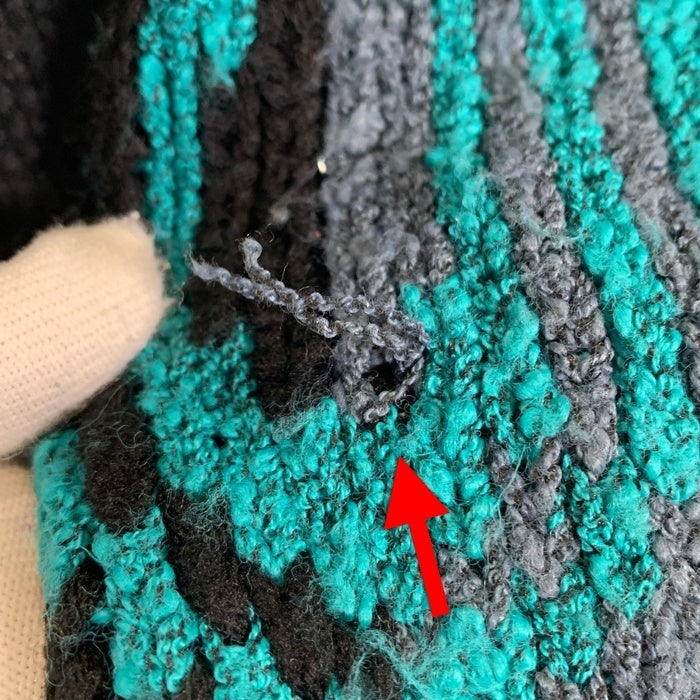 90's AGENDA アジェンダ アクリルニットセーター ブラック マルチ 台湾製 Size L 福生店