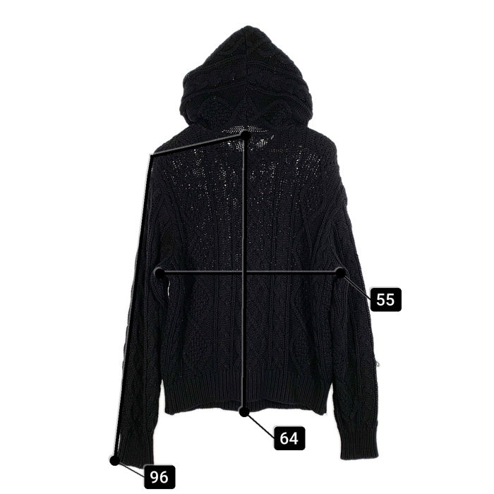 GOOD ENOUGH グッドイナフ コットン ケーブルニットプルオーバーパーカー ブラック Size M 福生店