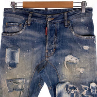 DSQUARED2 ディースクエアード TIDY BIKER JEAN ダメージ加工 テーパードデニムパンツ インディゴ S71LA0781 Size 44 福生店