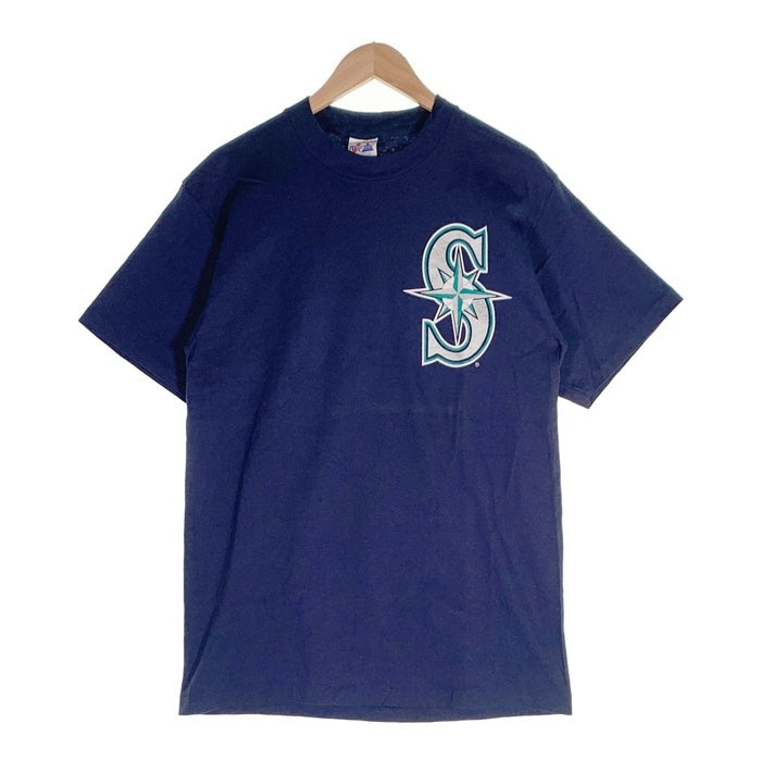 90's majestic マジェスティック Seattle Mariners シアトルマリナーズ 半袖 Tシャツ ネイビー USA製 Size L 福生店
