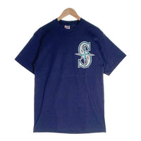 90's majestic マジェスティック Seattle Mariners シアトルマリナーズ 半袖 Tシャツ ネイビー USA製 Size L 福生店