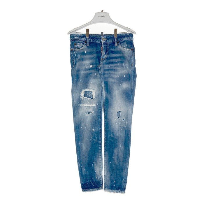 DSQUARED2 ディースクエアード S72LB0075-S30342 JENNIFER JEANS ダメージ加工ペイント デニムパンツ ジェニファー  インディゴ size36 瑞穂店