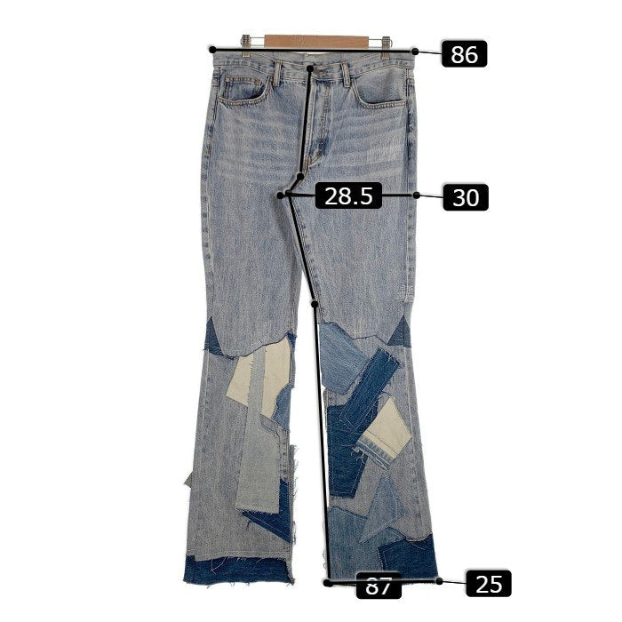 mnml ミニマル B424 Patch Flare Denim パッチワーク フレアデニムパンツ ブルー Size 34 福生店