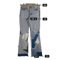 mnml ミニマル B424 Patch Flare Denim パッチワーク フレアデニムパンツ ブルー Size 34 福生店