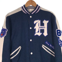 80`s BUTWIN バトウィン USA製 ウール スタジアムジャケット スタジャン ネイビー Size 42 福生店