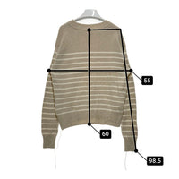 MASU エムエーエスユー 19AW PABLO SWEATER パブロ ウール ボーダーニットセーター ベージュ ホワイト MUFW-KN0291 Size 46 瑞穂店