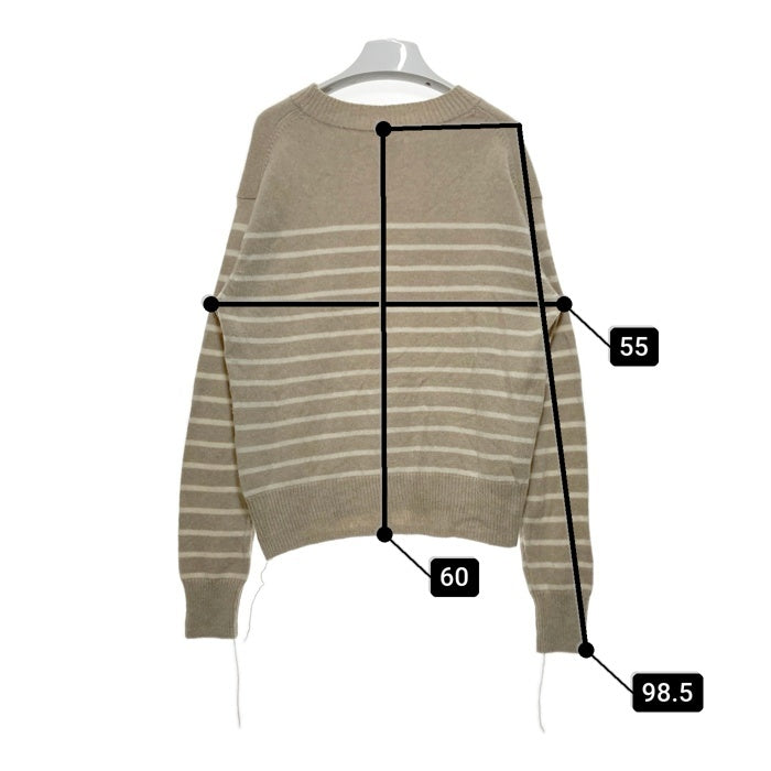 MASU エムエーエスユー 19AW PABLO SWEATER パブロ ウール ボーダーニットセーター ベージュ ホワイト MUFW-KN0291 Size 46 瑞穂店