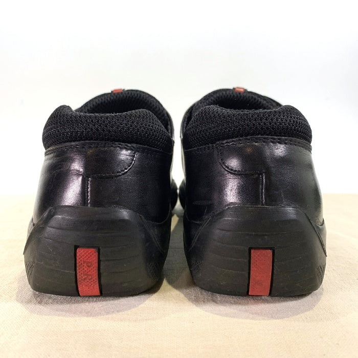 PRADA SPORT プラダスポーツ 4アイレット レザー メッシュ シューズ ブラック ビブラムソール 3 913 Size 8 (27cm) 福生店