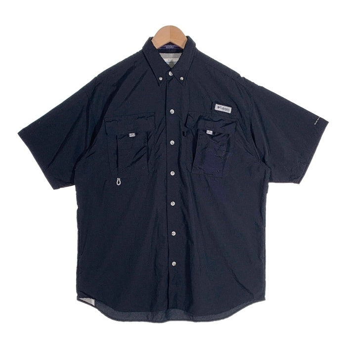 Columbia コロンビア OMNI-SHADE Bahama バハマシャツ オム二シェイド フィッシング 半袖 シャツ ブラック Size M 福生店