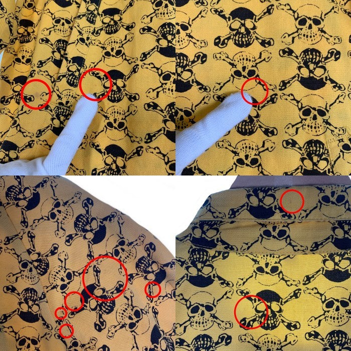 LIFE`S A BEACH ライフズアビーチ 復刻 スカルボーンプリント スウィングトップ ブルゾン ジャケット イエロー 薄手 Size M 福生店