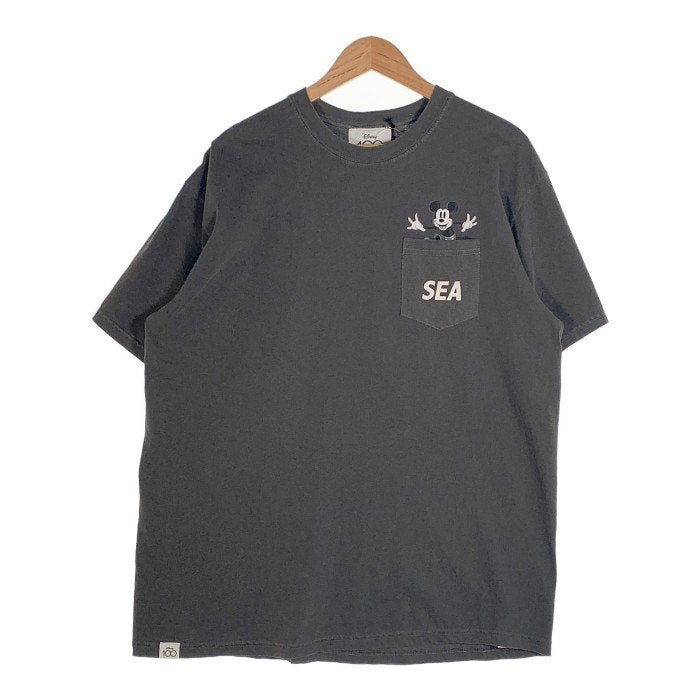 WIND AND SEA ウィンダンシー MICKEY MOUSE POCKET TEE ミッキーマウス ポケットTシャツ チャコールグレー Size XL 福生店