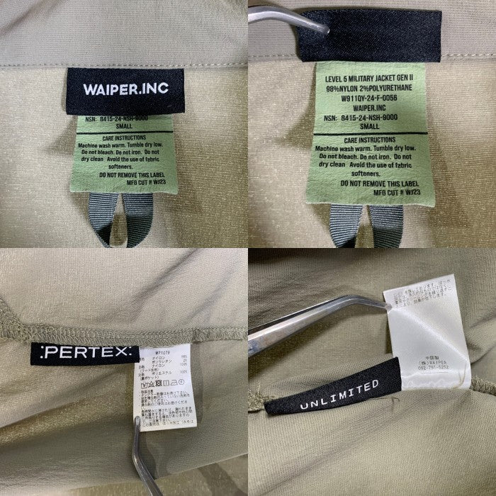 WAIPER.INC ワイパーインク LEVEL5 PERTEX UNLIMITED STRETCH FABRIC ソフトシェル ミリタリー ジャケット  グレー WP1079 Size S 福生店