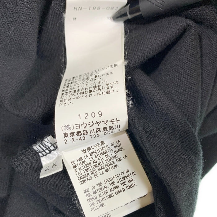 Yohji Yamamoto POUR HOMME ヨウジヤマモトプールオム 20SS New Era ニューエラ ロゴ刺繡 バックプリント Tシャツ ブラック HN-T98-082-1A Size XXL 福生店