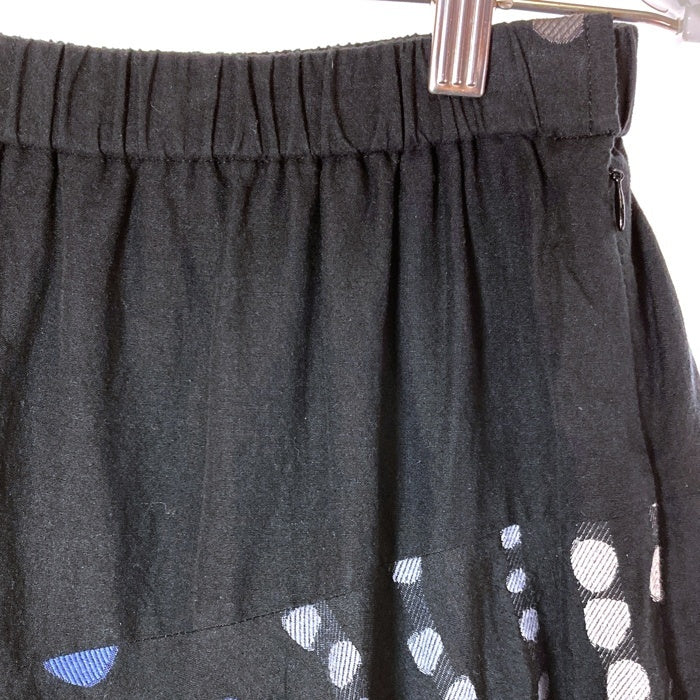 慈雨 ジウ ドットフレアスカート ブラック size40 瑞穂店