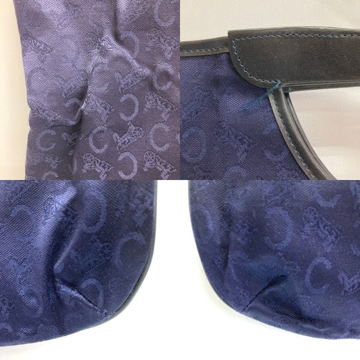 CELINE セリーヌ ヴィンテージ ノエビアコラボ Cマカダム ハンドバッグ ノベルティ 馬車ロゴ キャンバス ネイビー 瑞穂店