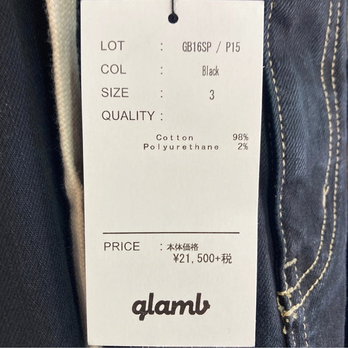 glamb グラム ブラックデニムパンツ サルエル ブラック ストレッチ GB16SP/P15 ブラック Size 3 瑞穂店