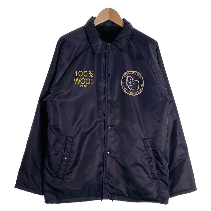 SETAGAYA BASE 世田谷ベース ナイロン コーチジャケット ネイビー プリント Size L 福生店