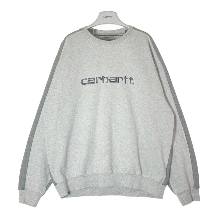 carhartt WIP カーハート TONARE SWEAT ロゴ刺繍 バイカラー スウェットトレーナー グレー sizeXXL※所々毛玉あり 瑞穂店
