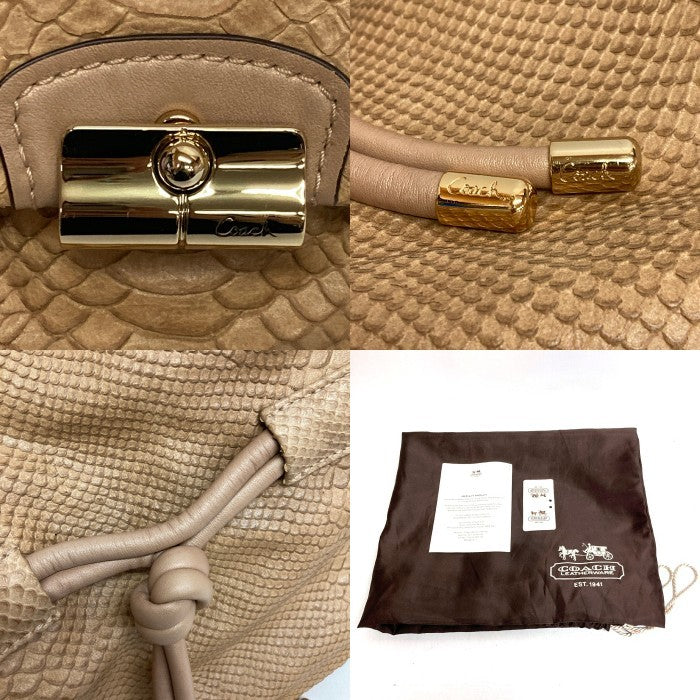 COACH コーチ ハンドバッグ 14773 ワンショルダー レザー パイソン ベージュ 瑞穂店