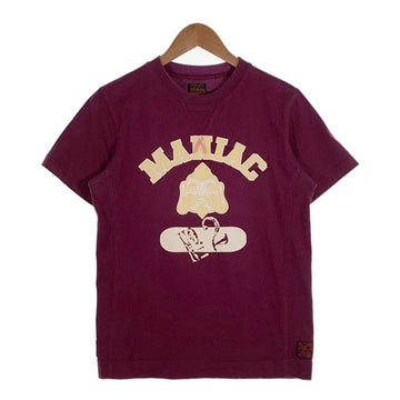 Evisu エヴィス 前V MANIAC プリントTシャツ パープル Size S 福生店