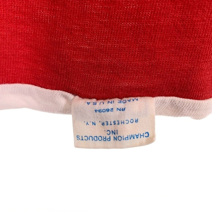 70's Champion チャンピオン BELMONT ABBEY COLLEGE リバーシブルTシャツ レッド ホワイト USA製 バータグ Size L 福生店