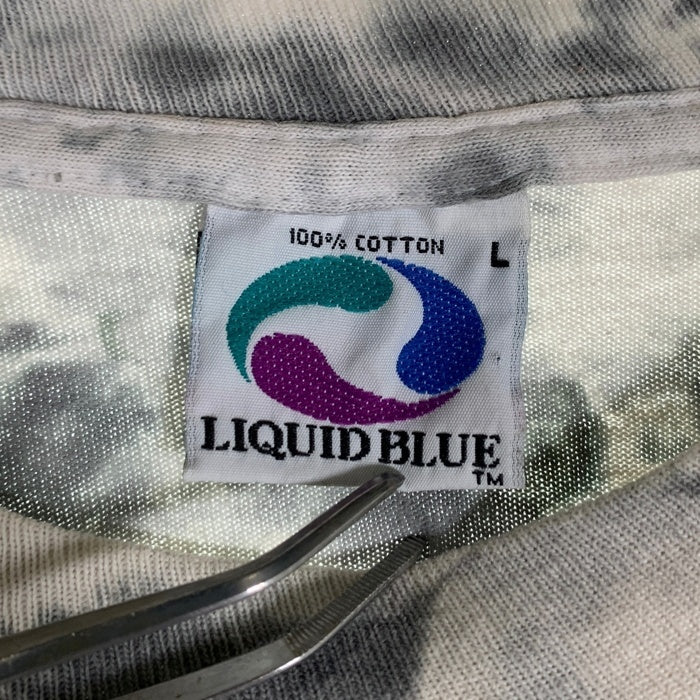 90's Guns N' Roses ガンズアンドローゼズ Use Your Illusion タイダイ プリントTシャツ Liquid Blue リキッドブルー グレー ホワイト 1993コピーライト Size L 福生店