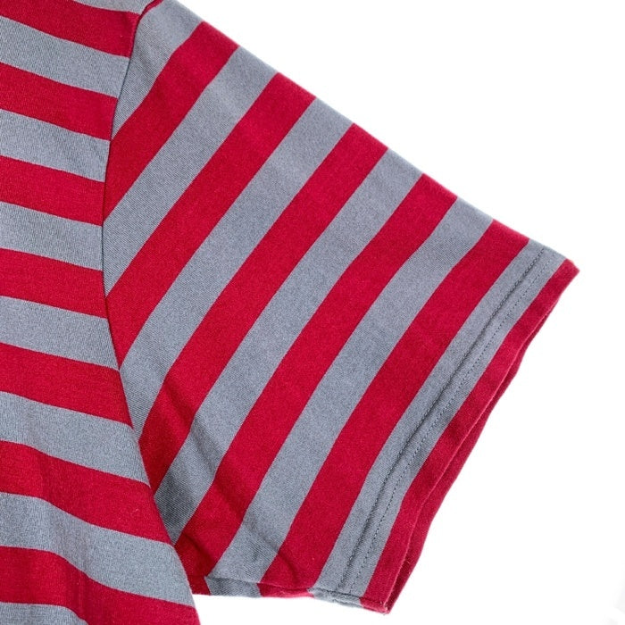 SUPREME シュプリーム 20AW Stripe Appliqué S/S Top ストライプアップリケ ショートスリーブトップ Tシャツ レッド グレー Size XL 福生店