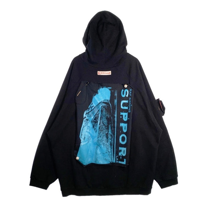 RAF SIMONS ラフシモンズ 20SS Oversized Hoodie オーバーサイズ プルオーバースウェットパーカー ブラック パッチ ピン 201-175 Size M 福生店