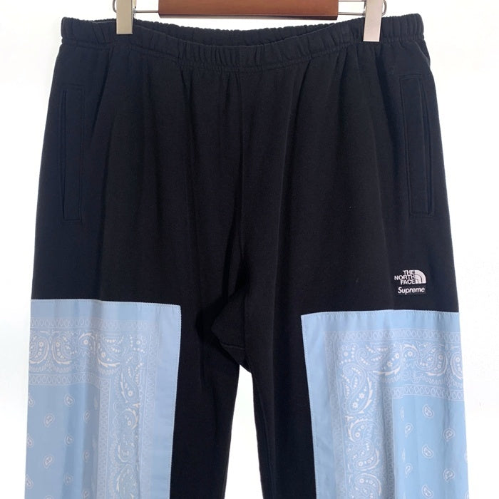 SUPREME シュプリーム THE NORTH FACE ノースフェイス 22SS TREKKING BANDANA SWEATPANT ノースフェイス トレッキング バンダナ スウェットパンツ ブラック NB02210I Size XL 福生店