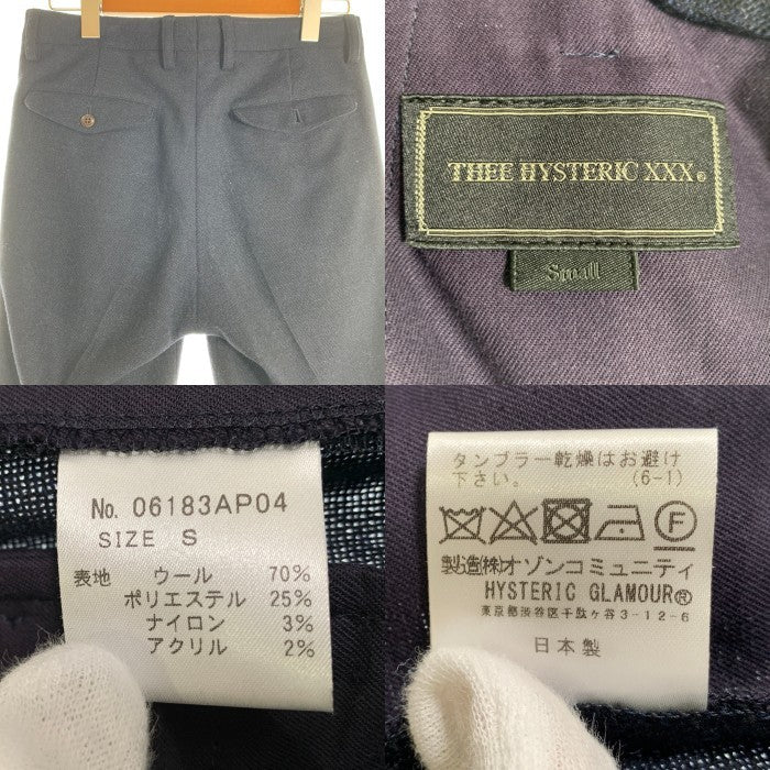 THEE HYSTERIC XXX ジィヒステリックトリプルエックス ウール テーパードスラックス ネイビー 06183AP04 Size S 福生店