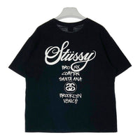 STUSSY ステューシー ワールドツアー 両面プリント Tシャツ ブラック sizeL 瑞穂店