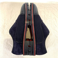 Christian Louboutin クリスチャンルブタン HUBERTUS FLAT VEAU レザー スウェード ウール ドレスシューズ キャップトゥ ブラック ネイビー Size 41 1/2 (26.5cm) 福生店