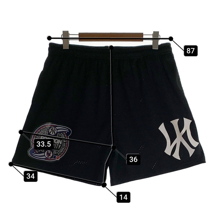 ERN Newyork Yankees ニューヨーク ヤンキース Newyork Mets ニューヨーク メッツ FOREIGN AUTHORITY メッシュ ショーツ ハーフ パンツ ブラック Size L 福生店