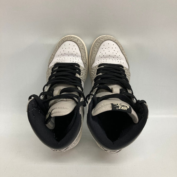 NIKE ナイキ GS Air Jordan 1 High OG White Cement エアジョーダン1 ハイ  スニーカー ホワイト size25cm 瑞穂店