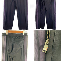 BURBERRY LONDON ENGLAND バーバリーロンドン サイドライン トラックパンツ ブラック パープル ウール モヘア 4557947 イタリア製 Size S 福生店