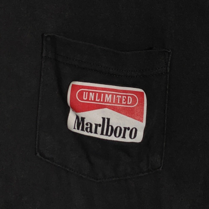 90's Marlboro マルボロ RAILROAD トレイン プリント ポケットTシャツ ブラック Size F 福生店