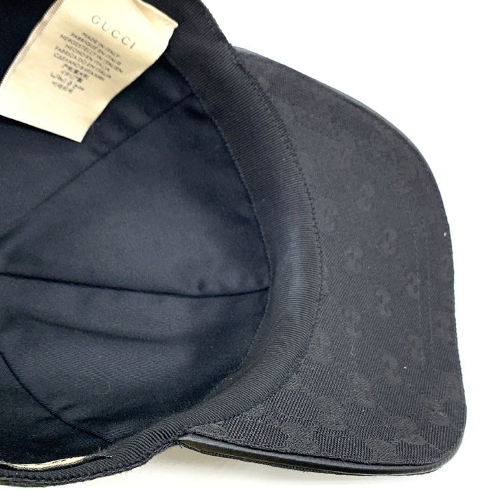 Gucci グッチ GGキャンバス シェリーライン ベースボールキャップ ブラック 13364840150 Size M (58cm) 福生店