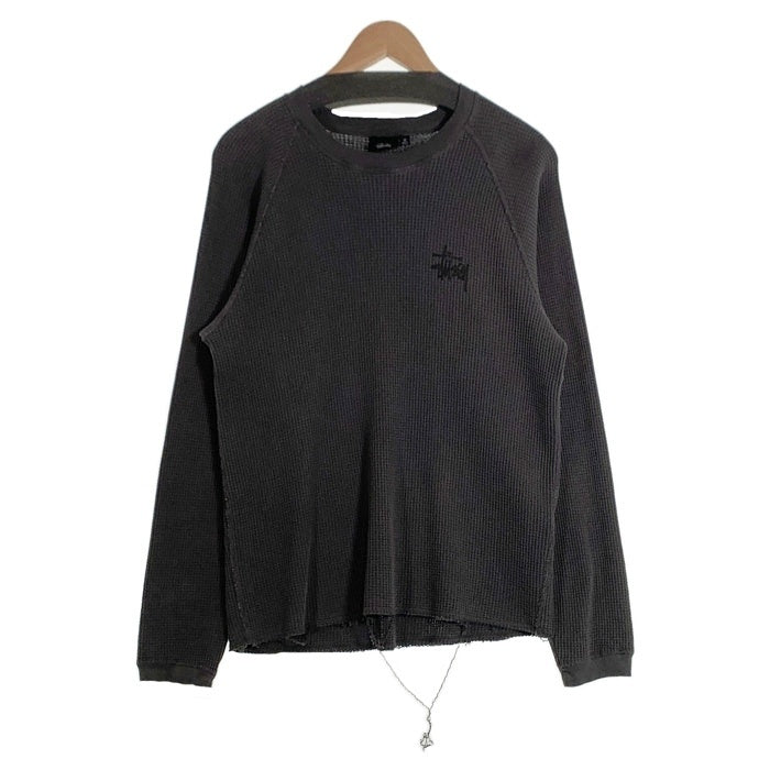 STUSSY ステューシー 24AW Raglan Thermal Basic Stock サーマル ロンT ロングスリーブ 長袖 Tシャツ チャコール Size M 福生店