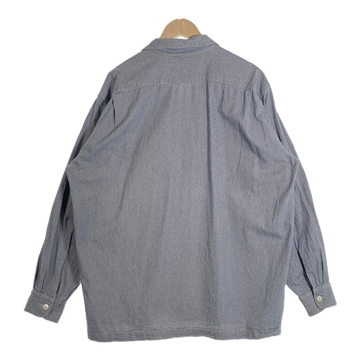 80's STUSSY ステューシー コットンシャツ 長袖 ライトブルー USA製 黒タグ オールド Size L 福生店