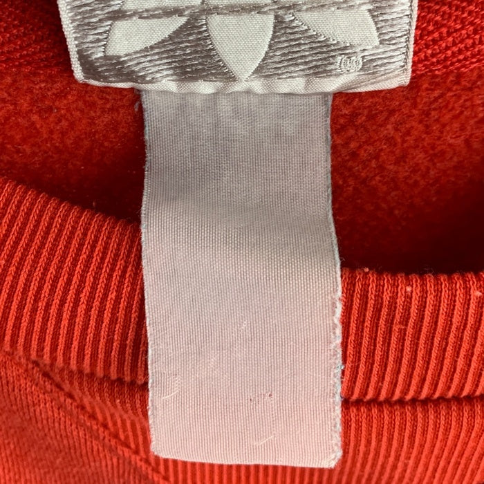 80's adidas アディダス 前V ラグランスリーブ クルーネックスウェットトレーナー レッド Size M-L 相当 福生店