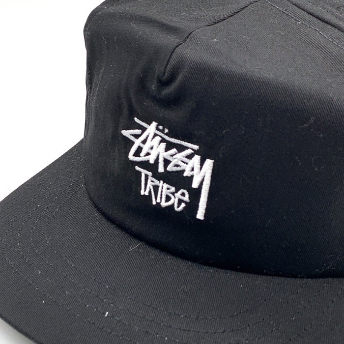 80-90's STUSSY ステューシー TRIBE刺繡 5パネルキャップ ブラック バックマジックテープ オールド タグなし 福生店