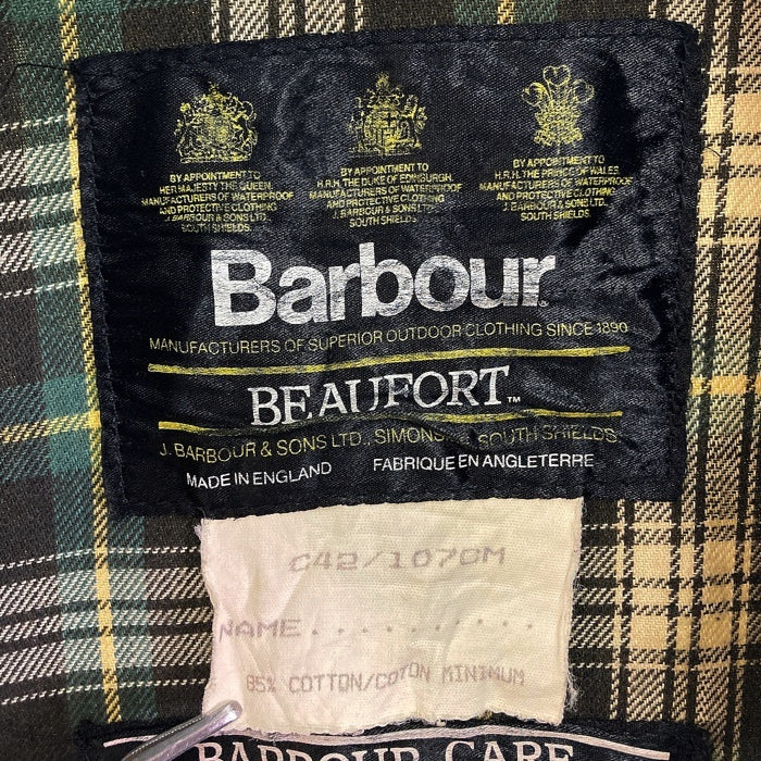 Barbour バブアー BEAUFORT ビューフォート オイルドジャケット 3ワラント カーキ size42 瑞穂店