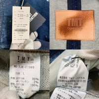 TMT ティーエムティー 19AW SWEATLIKE-INDIGO DENIM TRACK JACKET スウェットデニムトラックジャケット インディゴ ダメージ/ペンキ加工 TJK-F1903 Size L 福生店