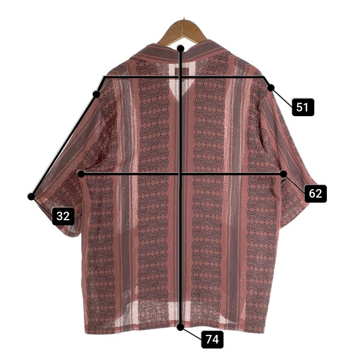 Needles ニードルズ CABANA SHIRT コットン オープンカラーシャツ 半袖 ピンク MR242 Size L 福生店