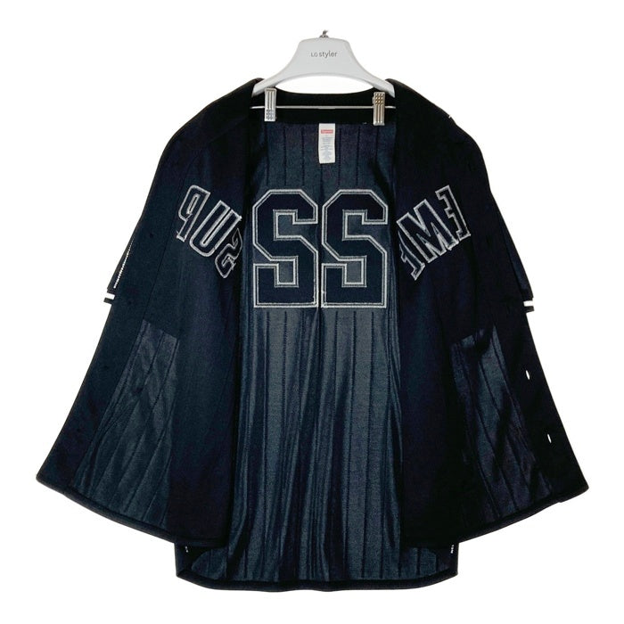Supreme シュプリーム 22SS Rhinestone Stripe Baseball Jersey ラインストーン ベースボールシャツ ブラック sizeL 瑞穂店